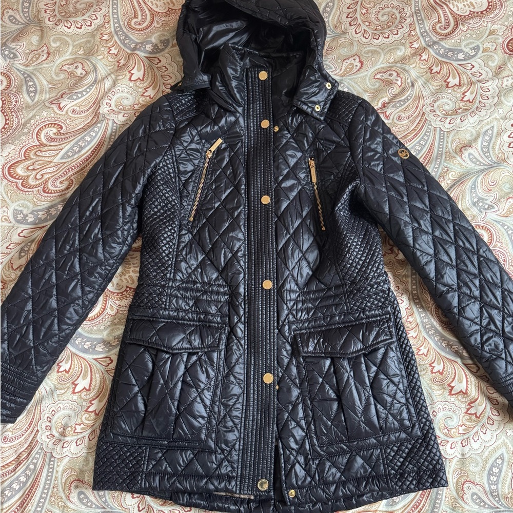 🌟 Used LIKE NEW Michael Kors Black Quilted Jacket, size S, black 🌟